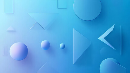Geometric shapes in soft blue gradient forming abstract design.