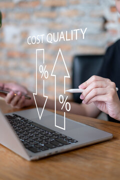 Professional entrepreneur businessman focus on quality cost efficiency business strategy management performance improvement target solution goal success achievement optimization analysis control risk