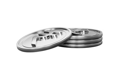 Shining silver Indian Rupee coins representing finance and economic growth.