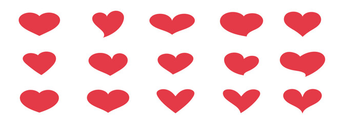 collection of Love, heart red color vector