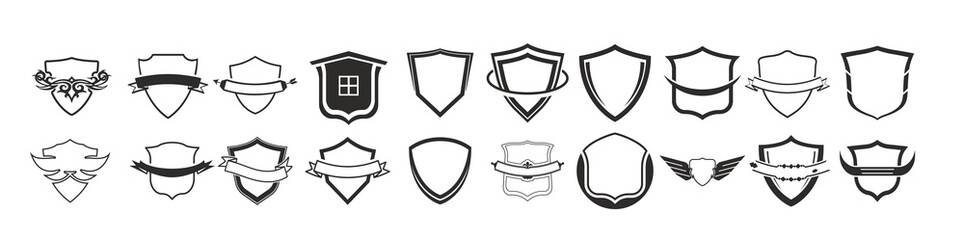  collection of shield logos vector illustration