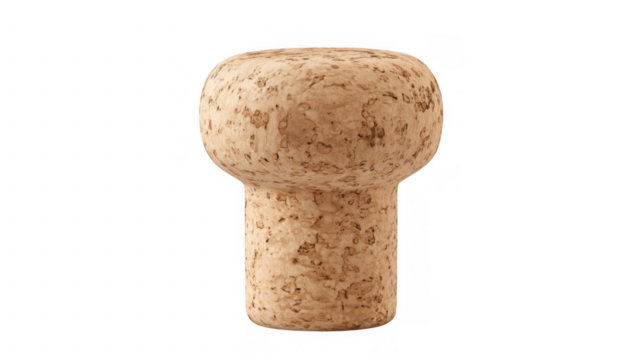 Champagne cork against a white background, AI, PNG