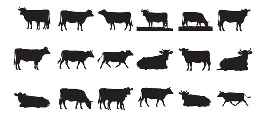 cow silhouettes collection 