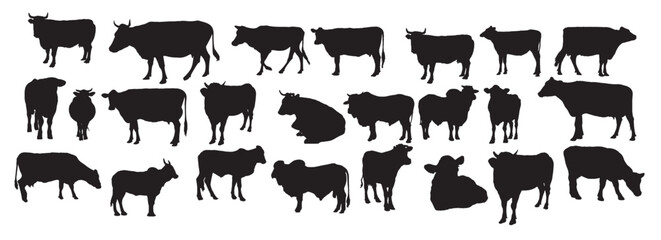cow silhouette set