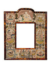 Historic British Mirror Embroidered Jael and Barak 1672 Decorative Art