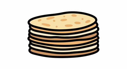 Stacked tortillas with transparent background