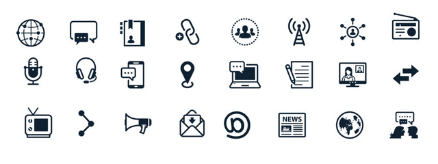 communication icons with white background vector illustration