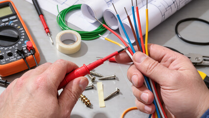 electrician fixing electrical wires