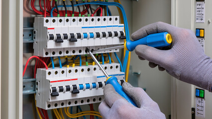 technician working in a electric 