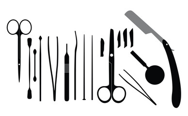 dissecting tools vector illustration