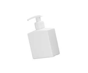 Minimalist white pump bottle for beauty or hygiene products.