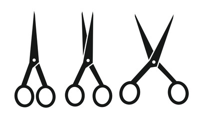 cutting scissors icon set hairdresser or barber scissors