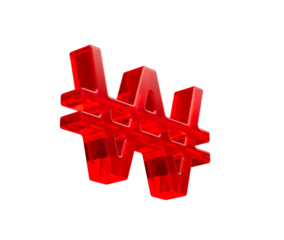 Vibrant red 3D transparent Korean Won currency symbol for finance. 3d illustration