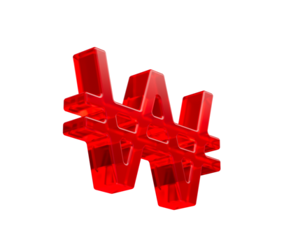 Vibrant red 3D transparent Korean Won currency symbol for finance. 3d illustration - Powered by Adobe