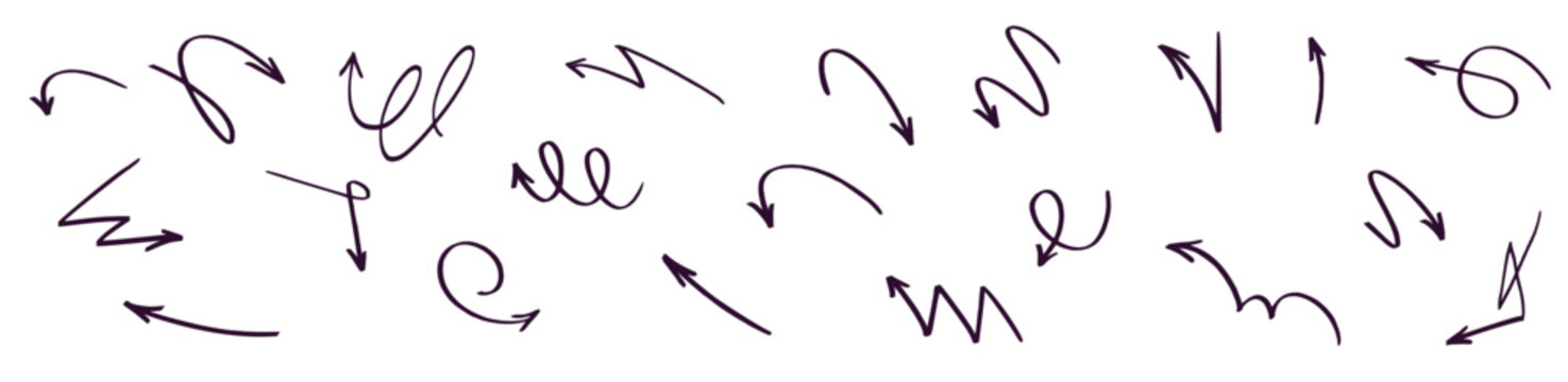 doodle emphasis arrow icon design quirky twist zigzag line