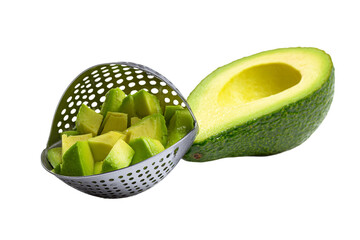 Safe avocado slicer with blade isolated on transparent background