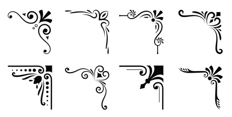 decorative floral border corner ornament vector illustration