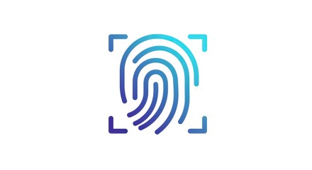 Modern Fingerprint Scan Icon with Gradient Colors for Security.