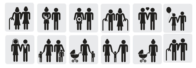 family icons vector