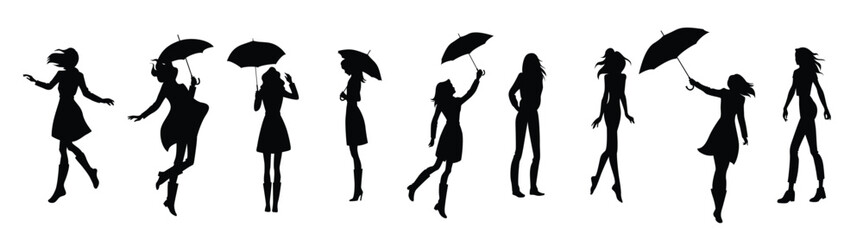 female silhouettes vector eps 
