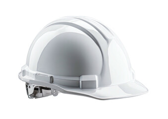 Fototapeta premium Glossy white hard hat sits at an angle
