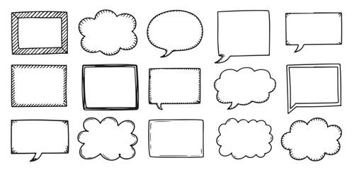 Obraz premium hand drawn sketch style quote box text frame set black and 