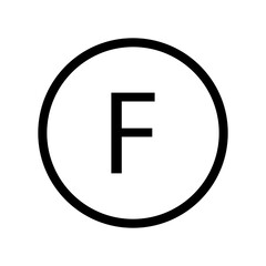 Circle with the letter F. This symbol is a circle with a capital letter F inside. Dry clean only. Clean with hydrocarbon solvents only. Information on the garment label.