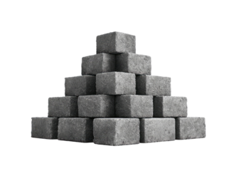 Stone pyramid stacked tightly, against dark backdrop