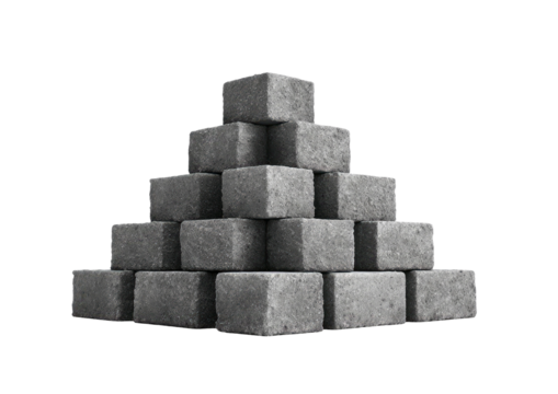 Stone pyramid stacked tightly, against dark backdrop