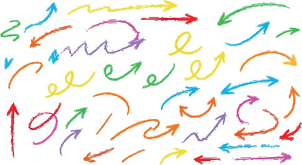 Hand Drawn Arrows in Various Styles and Colors | Colorful Directional Vector Illustration for Design Elements, Infographics, and Presentations