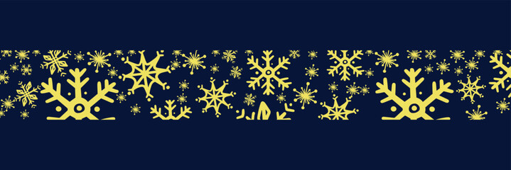 Snowflake,  and fireworks border, Christmas decoration background. Festive Lights  and Snowflake Decor, Winter season, Happy New Year , vector illustration. EPS 10