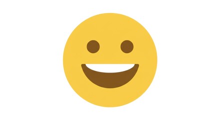 Fototapeta premium Cheerful yellow smiley face with a wide, happy grin.
