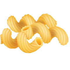 Golden Brown Cavatappi Pasta Swirls Isolated on a Clean White Background with Subtle Texture and Natural Lighting
