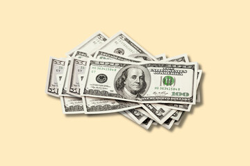 Financial freedom with crisp hundred dollar bills and lucrative investments for wealth management success and financial stability, budgeting ideas