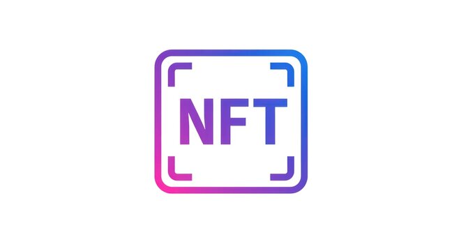 NFT Icon with Gradient Border - Digital Asset Representation.