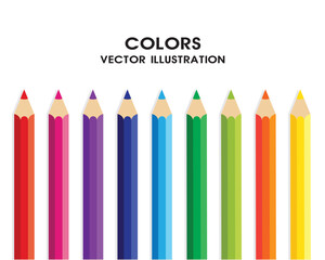 Rainbow colored pencils vector illustation