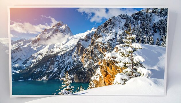 Snow-capped mountain landscape scenic view