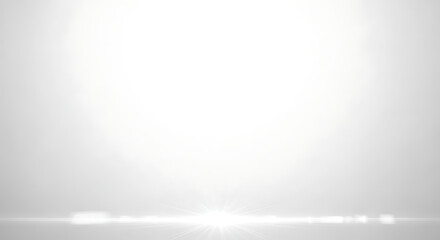 Luminous white gradient background with a prominent light flare, creating an ethereal and clean abstract backdrop perfect for modern digital design and versatile graphic presentations