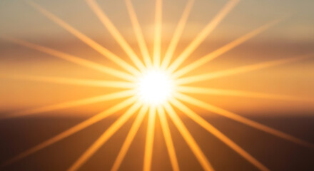 Radiant burst of golden light illuminating the horizon, symbolizing hope and new beginnings with a vibrant, star-like glow at sunrise or sunset, creating an ethereal and inspiring visual spectacle