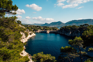 Breathtaking scenery in the South of France on a sunny day