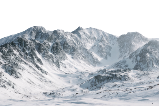 Snowy mountain range against dark sky