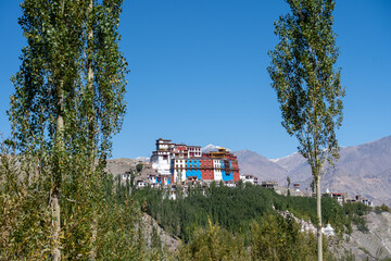 Matho, India - September 23, 2025: Exterior of Matho Monastery in Ladakh region