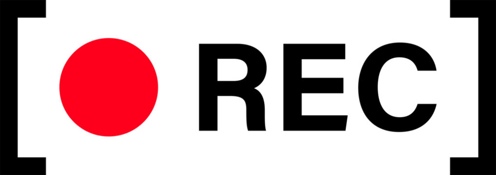 Rec indicator for video record live Rec recording record button studio video stream broadcasting live online Recording Sign with Red Circle and Recorder Symbol, Black and White Recording Indicator REC