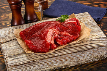 Raw beef meat piece for cooking