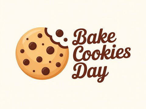 Celebrate national bake cookies day with a delicious chocolate chip cookie illustration
