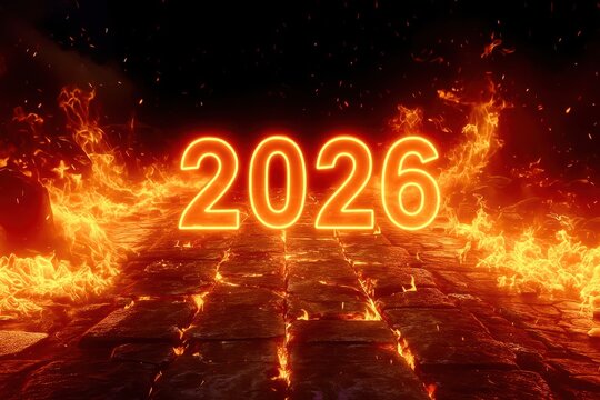 A fire with the number 2016 written on it