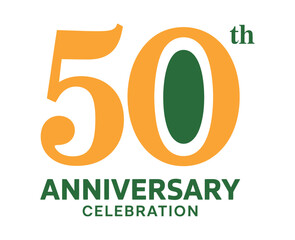 A vibrant graphic celebrating a 50th anniversary event with bold numbers and celebratory text.