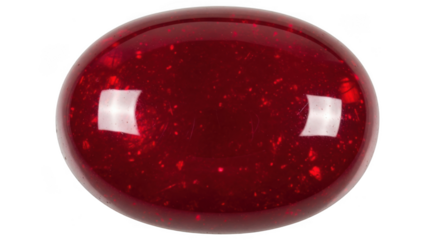 Red glass sphere isolated on transparent background