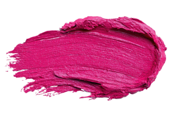 Pink, textured, thick lipstick/paint smear on a black background