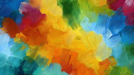 Vibrant Abstract Colorful Textured Painting with Swirling Patterns and Dynamic Movement